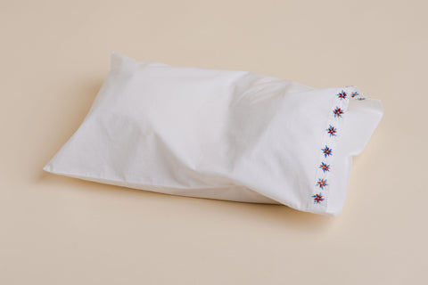 ComfyComfy and Stitch Buffalo hand embroidered pillowcases